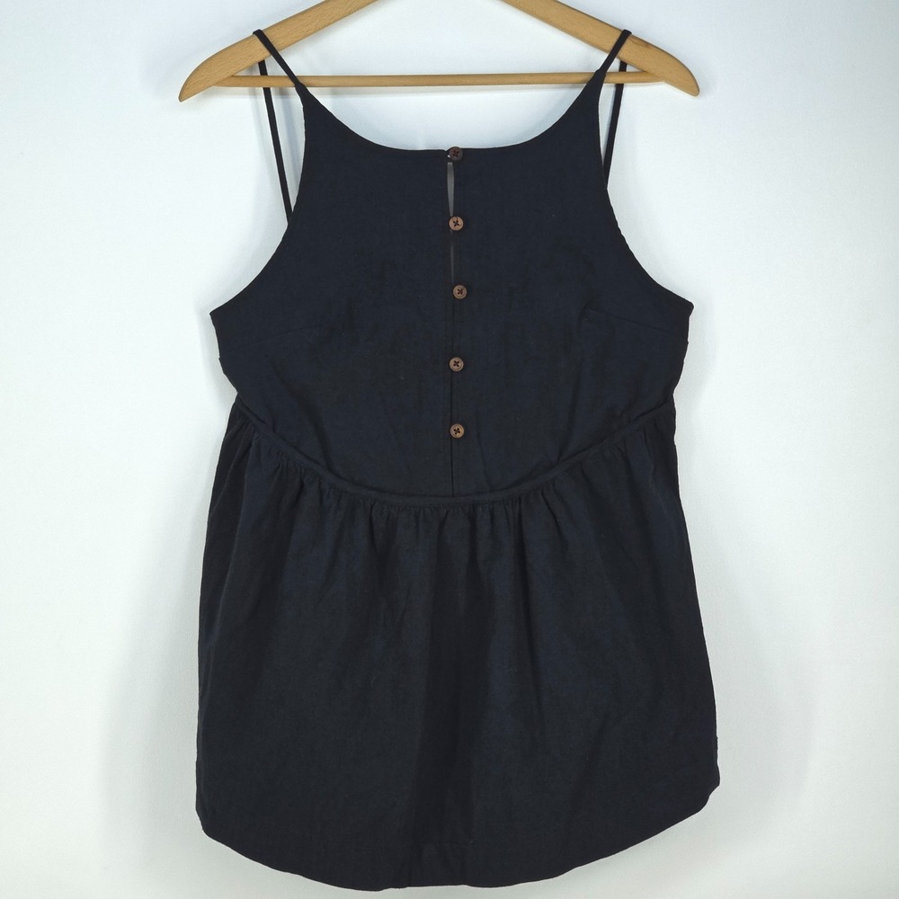 Free People Tabea Babydoll Tank & Shorts Set Womens XL Black Boho Preppy NEW NWT - Picture 2 of 16